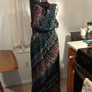 Apt. 9 Women's Maxi Dress in Black, Green, and Pink